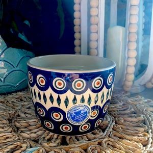 Polish Pottery Boleslawiec Peacock Pot